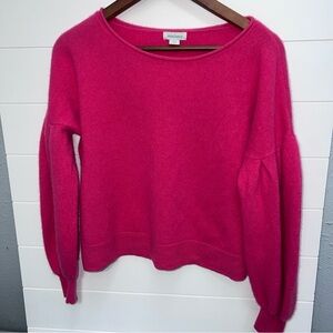 Sundance Pink Crew Rollneck Neck 100% Cashmere Sweater PM Petite M